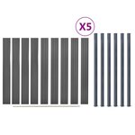 vidaXL Ensemble de panneaux de clôture gris 872x186 cm WPC