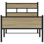 vidaXL Cadre de lit sans matelas chêne sonoma 75x190 cm