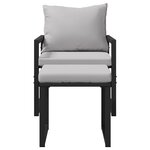 vidaXL Ensemble de canapé de jardin 4 Pièces Noir 61 x 72 5 x 71 cm Acier