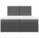 vidaXL Sommier à lattes de lit avec matelas Gris foncé 200x200cm Tissu