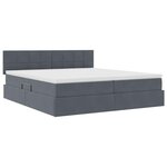 vidaXL Lit de rangement LED avec matelas Gris foncé 200 x 200 cm