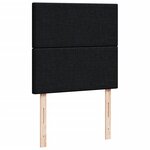 vidaXL Sommier à lattes de lit avec matelas Noir 90x190 cm Tissu