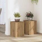 vidaXL Supports pour plantes 2 Pièces chêne artisanal bois d'ingénierie