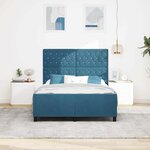 vidaXL Lit à ressorts avec tête de lit Bleu foncé 160 x 200 cm Velours