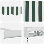 vidaXL Auvent Rétractable Vert et blanc 500 × 300 cm Tissu et Métal