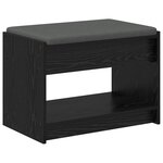vidaXL Banc d'entrée avec coussin Chêne Noir 63 x 38 x 45 cm