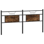 vidaXL Tête de lit chêne fumé 160 cm bois d'ingénierie et acier