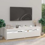 vidaXL Meubles TV 2 Pièces avec lumières LED Blanc brillant 75x35x40 cm