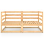 vidaXL Canapé à 2 places de jardin Bois de pin solide