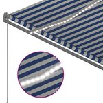 vidaXL Auvent manuel rétractable avec LED 3 5x2 5 m Bleu et blanc