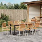 vidaXL Ensemble de salle à manger pour jardin 9 Pièces Beige