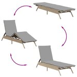 vidaXL Chaises longues avec coussins lot de 2 beige résine tressée