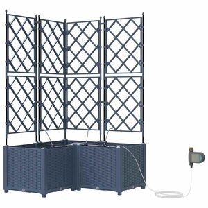 vidaXL Pots de jardin Gris 80 x 80 x 142 cm Acier