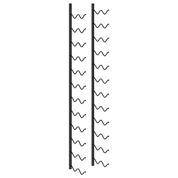 vidaXL Casier à bouteilles mural pour 24 bouteilles Noir Fer