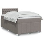 vidaXL Sommier à lattes de lit avec matelas taupe 120x190 cm tissu