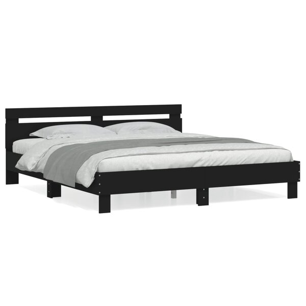 vidaXL Cadre de lit sans matelas noir 180x200 cm