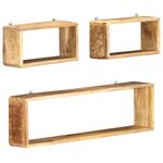 vidaXL Ensemble d'étagère cube 3 Pièces bois solide de manguier