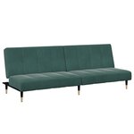vidaXL Canapé-lit à 2 places avec repose-pied vert foncé velours