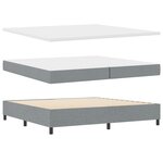 vidaXL Lit avec sommier et banc gris clair 200x200 cm en tissu