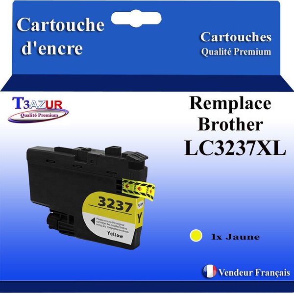 T3AZUR- Cartouche compatible avec Brother LC3237 XL Jaune  pour Brother HL-J6000DW  HL-J6100DW