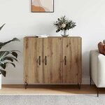 vidaXL Buffet chêne artisanal 90 x 34 x 80 cm Bois d'ingénierie