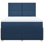 vidaXL Sommier à lattes de lit avec matelas Bleu 160x200 cm Tissu