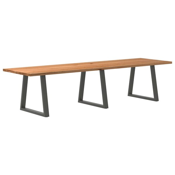 vidaXL Table à manger marron clair bois de chêne massif rectangulaire