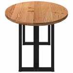 vidaXL Table à manger marron clair bois de chêne massif ovale
