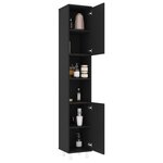 vidaXL Ensemble de meubles de salle de bain 3 Pièces Noir Bois ingénierie