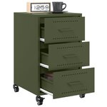 vidaXL Table de chevet vert olive 36x39x59 cm acier