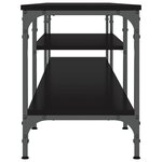 vidaXL Meuble TV noir 201x35x45 cm bois d'ingénierie et fer
