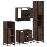 vidaXL Ensemble de meubles de salle de bain 4 Pièces chêne marron