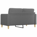 vidaXL Canapé à 2 places Gris foncé 140 cm Tissu