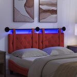 vidaXL Tête de lit suspendue Avec lumière LED Rouge Simili cuir