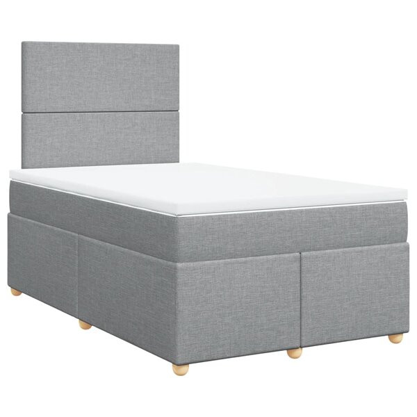 vidaXL Sommier à lattes de lit avec matelas Gris clair 120x200cm Tissu