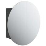 vidaXL Armoire de salle de bain miroir rond et LED Noir 40x40x17 5 cm