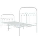 vidaXL Cadre de lit métal sans matelas avec pied de lit blanc 75x190cm