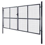 vidaXL Portail en maille Acier galvanisé 289x150 cm Gris