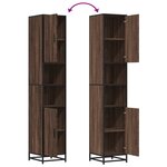 vidaXL Armoire de salle de bain chêne marron bois d'ingénierie métal