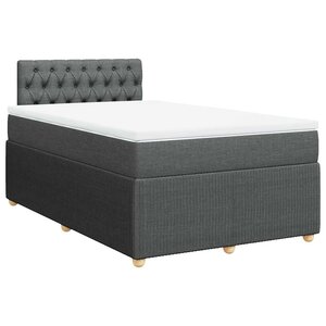 vidaXL Sommier à lattes de lit avec matelas gris foncé 120x190cm tissu