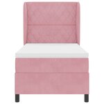 vidaXL Lit à ressorts avec matelas Rose 200 x 90 cm Velours