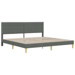 vidaXL Cadre de lit avec tête de lit Gris foncé 200 x 200 cm Tissu