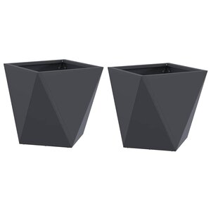 vidaXL Jardinière 2 Pièces Anthracite 30 x 30 x 30 cm Acier