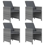 vidaXL Ensemble à manger de jardin coussins 9Pièces Résine tressée Gris