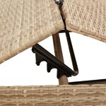 vidaXL Chaise longue avec coussin beige résine tressée