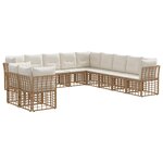 vidaXL Ensemble de canapés d'extérieur Naturel Polyester