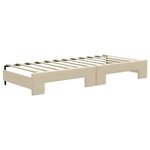 vidaXL Lit de jour avec gigogne et tiroirs crème 80x200 cm tissu