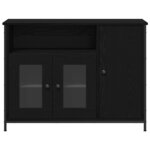 vidaXL Buffet Noir Chêne 100x35x75 cm Bois d'ingénierie
