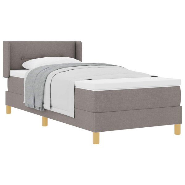 vidaXL Lit à Ressorts avec matelas Taupe 90 x 200 cm tissu