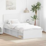 vidaXL Cadre de lit avec tête de lit Blanc 100 x 200 cm Pin massif